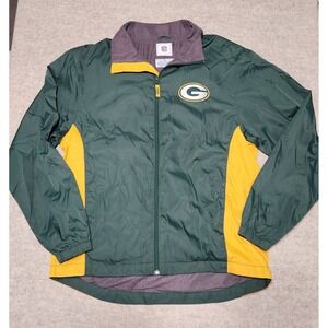 Green Bay Packers NFL‎ Jacket Full Zip Coat Lightweight Mens Size Medium